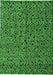 Machine Washable Oriental Green Modern Area Rugs, wshabs4357grn