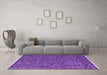 Machine Washable Oriental Purple Modern Area Rugs in a Living Room, wshabs4357pur