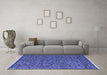 Machine Washable Oriental Blue Modern Rug in a Living Room, wshabs4357blu