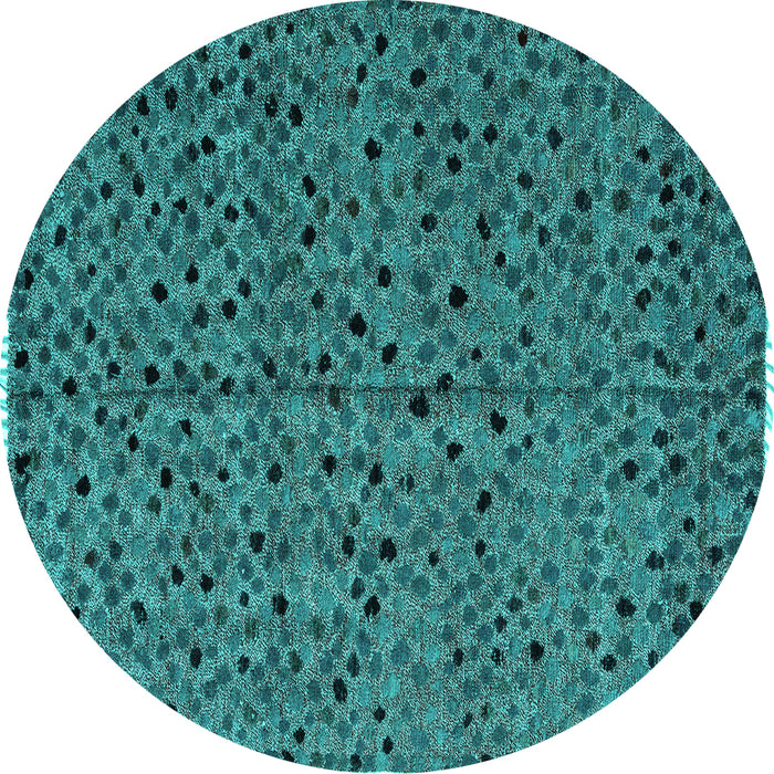Round Oriental Turquoise Modern Rug, abs4357turq