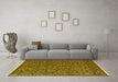 Machine Washable Oriental Yellow Modern Rug in a Living Room, wshabs4357yw