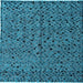 Square Machine Washable Oriental Light Blue Modern Rug, wshabs4357lblu