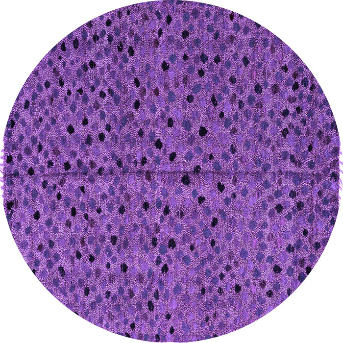 Round Machine Washable Oriental Purple Modern Area Rugs, wshabs4357pur