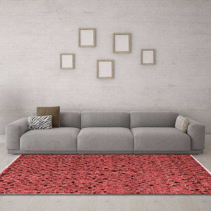 Modern Red Washable Rugs