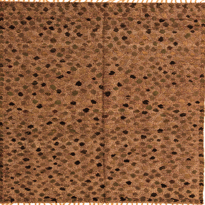 Square Machine Washable Oriental Orange Modern Area Rugs, wshabs4357org
