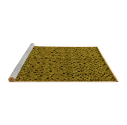 Sideview of Machine Washable Oriental Yellow Modern Rug, wshabs4357yw