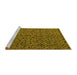 Sideview of Machine Washable Oriental Yellow Modern Rug, wshabs4357yw