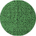 Round Oriental Emerald Green Modern Rug, abs4357emgrn