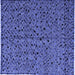 Square Machine Washable Oriental Blue Modern Rug, wshabs4357blu