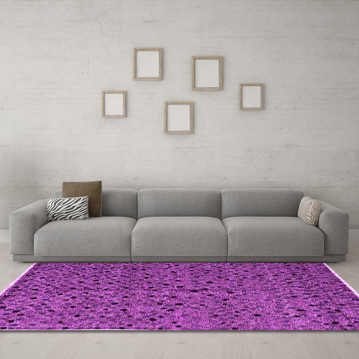 Machine Washable Oriental Pink Modern Rug in a Living Room, wshabs4357pnk