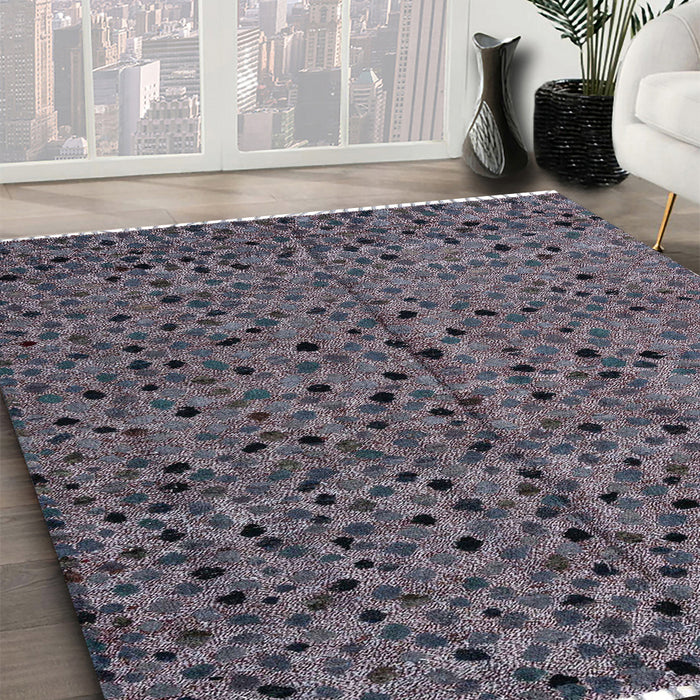 Machine Washable Abstract Lavender Purple Rug in a Family Room, wshabs4357