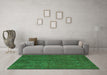 Machine Washable Oriental Green Modern Area Rugs in a Living Room,, wshabs4358grn