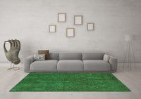 Machine Washable Oriental Green Modern Rug, wshabs4358grn