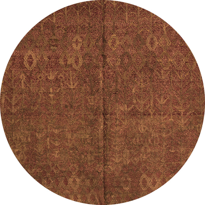 Round Oriental Orange Modern Rug, abs4358org