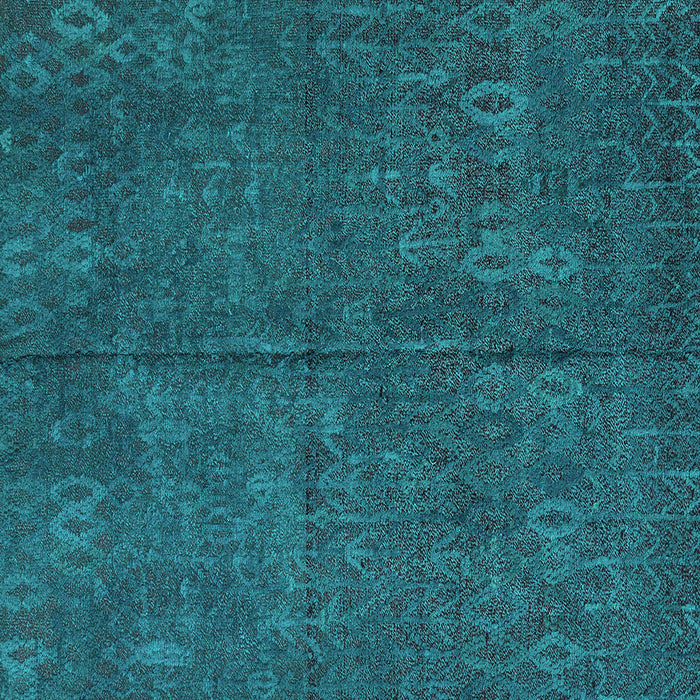 Square Machine Washable Oriental Turquoise Modern Area Rugs, wshabs4358turq