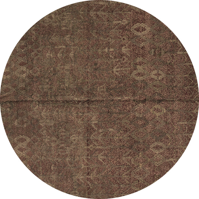 Round Oriental Brown Modern Rug, abs4358brn