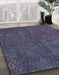 Abstract Plum Purple Oriental Rug in Family Room, abs4358