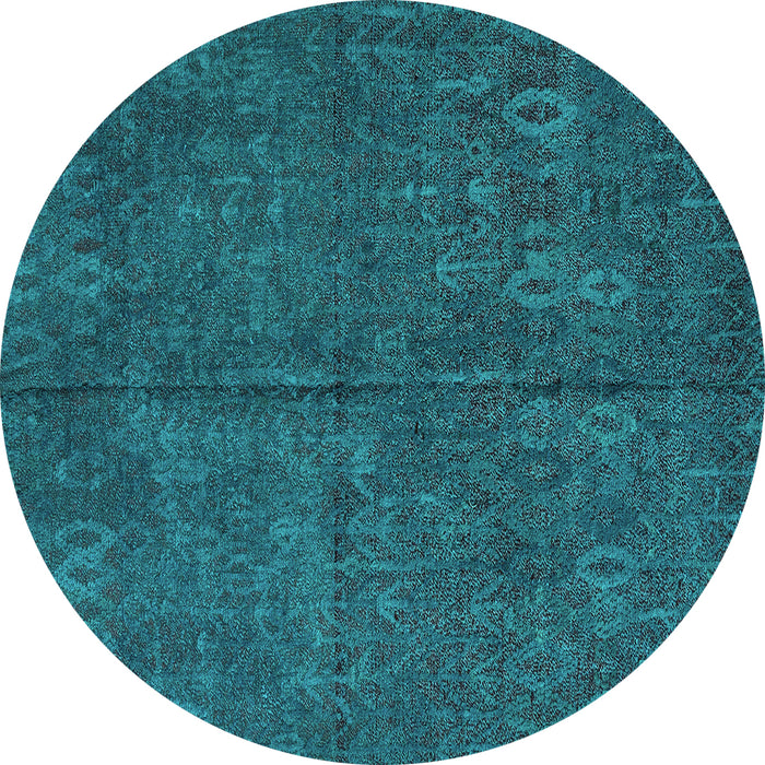 Round Oriental Turquoise Modern Rug, abs4358turq