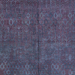 Square Abstract Plum Purple Oriental Rug, abs4358