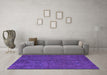 Machine Washable Oriental Purple Modern Area Rugs in a Living Room, wshabs4358pur