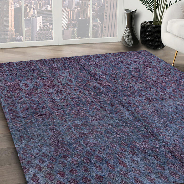 Machine Washable Abstract Plum Purple Rug in a Family Room, wshabs4358