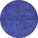 Round Oriental Blue Modern Rug, abs4358blu