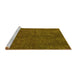 Sideview of Machine Washable Oriental Yellow Modern Rug, wshabs4358yw