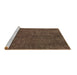 Sideview of Machine Washable Oriental Brown Modern Rug, wshabs4358brn