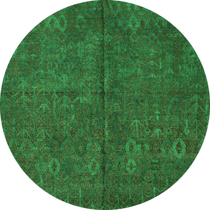 Round Oriental Green Modern Rug, abs4358grn