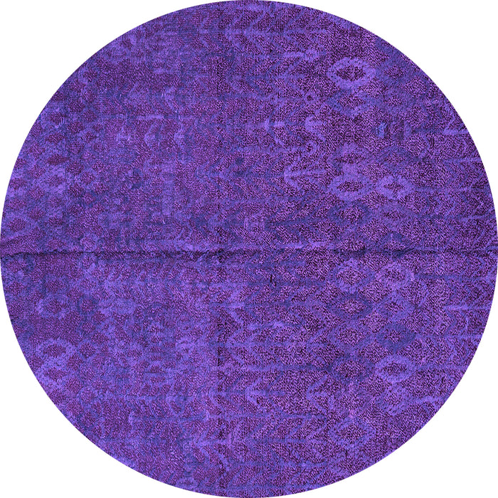 Round Machine Washable Oriental Purple Modern Area Rugs, wshabs4358pur