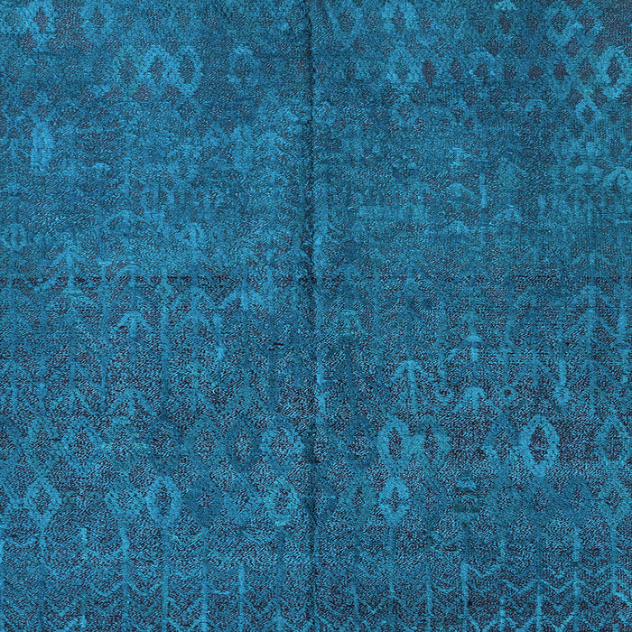 Square Machine Washable Oriental Light Blue Modern Rug, wshabs4358lblu