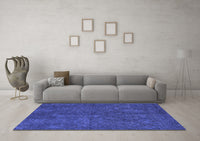 Machine Washable Oriental Blue Modern Rug, wshabs4358blu