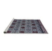 Sideview of Machine Washable Abstract Dark Gray Rug, wshabs4359