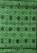 Machine Washable Abstract Emerald Green Modern Area Rugs, wshabs4359emgrn