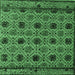 Square Abstract Emerald Green Modern Rug, abs4359emgrn