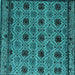 Square Machine Washable Abstract Turquoise Modern Area Rugs, wshabs4359turq