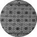 Round Abstract Gray Modern Rug, abs4359gry