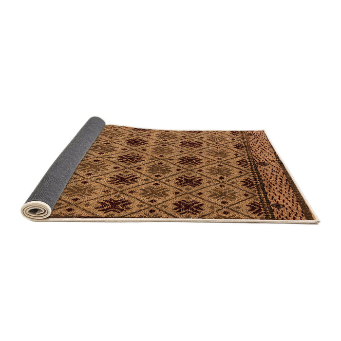 Sideview of Abstract Orange Modern Rug, abs4359org