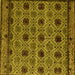 Square Abstract Yellow Modern Rug, abs4359yw