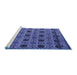 Sideview of Machine Washable Abstract Blue Modern Rug, wshabs4359blu