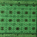 Square Machine Washable Abstract Green Modern Area Rugs, wshabs4359grn