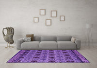 Machine Washable Abstract Purple Modern Rug, wshabs4359pur