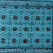 Square Machine Washable Abstract Light Blue Modern Rug, wshabs4359lblu