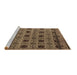 Sideview of Machine Washable Abstract Brown Modern Rug, wshabs4359brn