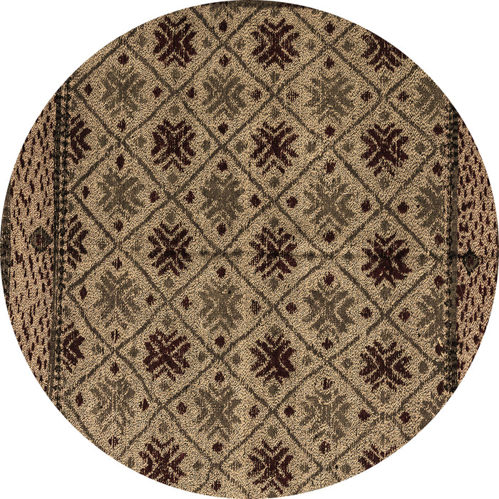 Round Machine Washable Abstract Brown Modern Rug, wshabs4359brn