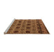 Sideview of Machine Washable Abstract Orange Modern Area Rugs, wshabs4359org