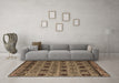 Machine Washable Abstract Brown Modern Rug in a Living Room,, wshabs4359brn