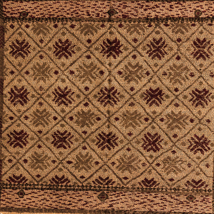 Square Machine Washable Abstract Orange Modern Area Rugs, wshabs4359org