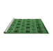 Sideview of Machine Washable Abstract Emerald Green Modern Area Rugs, wshabs4359emgrn