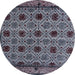 Round Machine Washable Abstract Dark Gray Rug, wshabs4359